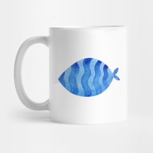 Blue watercolor fish Mug